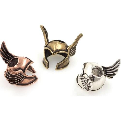 Retro Helmet Spacer Bead Charm, Knife Bead Charms, DIY Jewelry Loose Rope Making Supplies 23.7x24x15.3MM