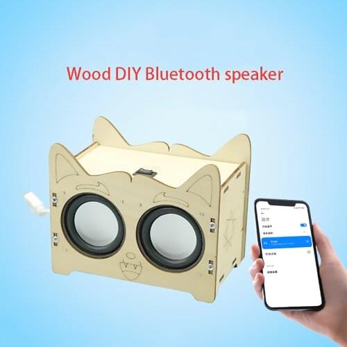 S STEAM Wood DIY Bluetooth Speaker Loudspeakers Assembling Splicing Creative Scientific Souptoys Experiment Developmental Toys