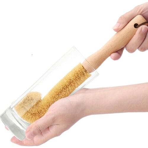 Bottle Cleaning Brush, Durable Beechwood Handle, Dense Natural Coconut Fibre, Hangable Storge, Easily Cleans Washing Brush
