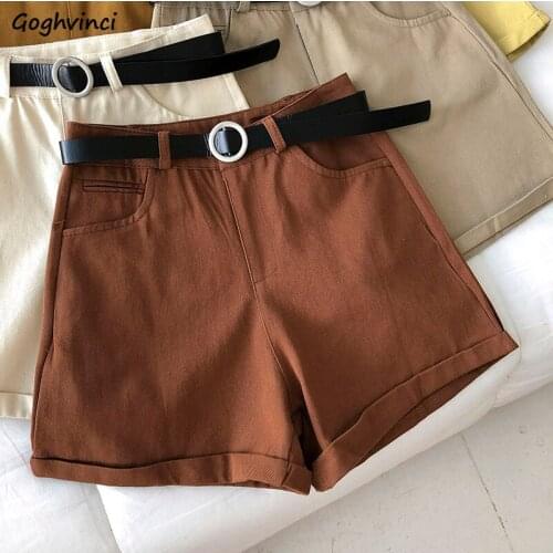 Shorts Women Summer Solid Simple Retro All-match Harajuku Streetwear Ulzzang High Waist Wide Leg Loose Cozy Fashion Cool Womens