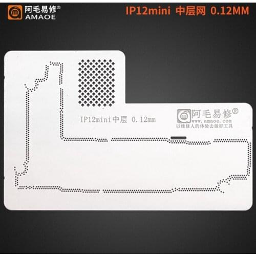 Amaoe Middle Layer BGA Reballing Stencil for iPhone 12 Pro Max Mini 12Pro 12ProMax 12Mini Frame Tin Plant Steel Mesh With NAND