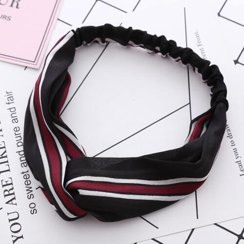 2018 Spring stripe headband Fashion Retro Women Headbands Cross Turban Bandage HairBands Girls Hair Accessories Headwrap