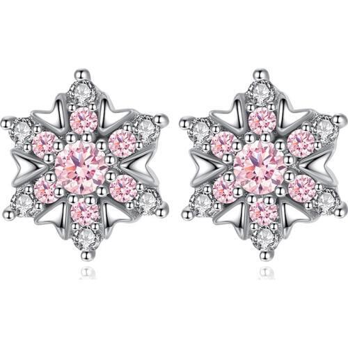 Octagonal Snowflake Stud Earrings For Women Zircon Crystal Brincos Earing Brinco Earring Oorbellen Earings Jewelry Pendientes