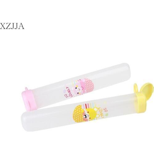 XZJJA 3PC Bathroom Accessories ToothBrush Box Cute Animal Travel Portable Tooth Brush Toothpaste Protect Container Case Holder