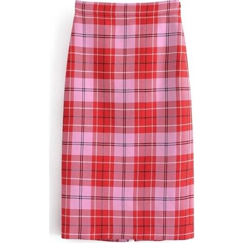 DOUJILI New Style Women Plaid Skirt Bottoms Suitable For Spring And Autumn High Waist Vintage Red Elegant Skirt Bottoms