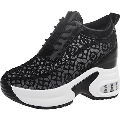 2021 Fashion Women Chunky Sneakers Black White Platform Gym Jogging Shoes Breathable Comfort Running Casual Couple Sport Shoes