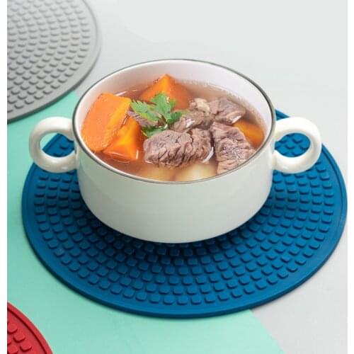 1PCS Silicone Tableware Insulation Mat Pad Coaster Cup Mats 18CM Large Size Multifunctional Heat Resistant Cup Mat Pot Holder