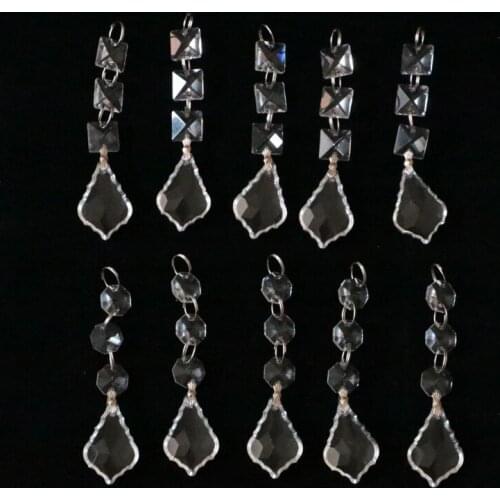 10PCS/Set Chakra Suncatcher Crystal Chandelier Lamp Prism Parts Hanging Feng Shui Rainbow Sparkling Xmas Decoration