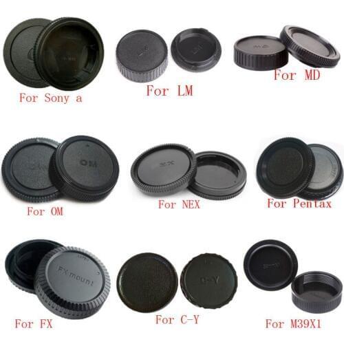 10pcs/lot camera Body cap + Rear Lens Cap for Sony Alpha NEX Minolta MD Leica for Pentax Olympus Micro M4/3 Fuji C-Y M39 Camera