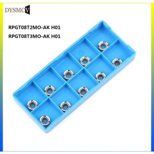10pcs RCGT0803MO-AK H01 RPGT08T2MO-AK H01 100% original Aluminum cutter blade CNC Lathe Cutting Tool turning tool