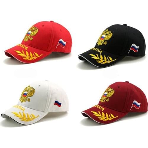 100% Cotton Embroidered Russia Flag Fashion Mens Baseball Cap Embroidered Letter Outdoor Sun Visor Hat Men Women Sport Caps