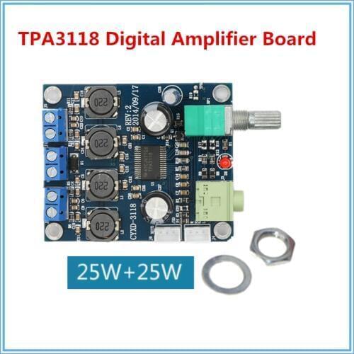 12-24V 25W *2 TPA3118 digital small power amplifier board Supports parallel bridging (PBTL) mono 50W output