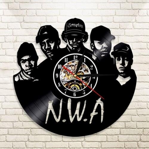 2019 Hot Sale Promotion Klok Saat Nwa Band Vinyl Record Wall Clock Design Music Theme Cd Clocks Watch Home Decor Gifts For Fans