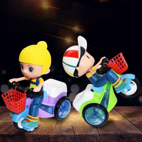 360 In Situ Rotation Electric 3-wheeled Bicycle Music Light Toy Children Gift Electric tricycle toy girls boys birthdays gift