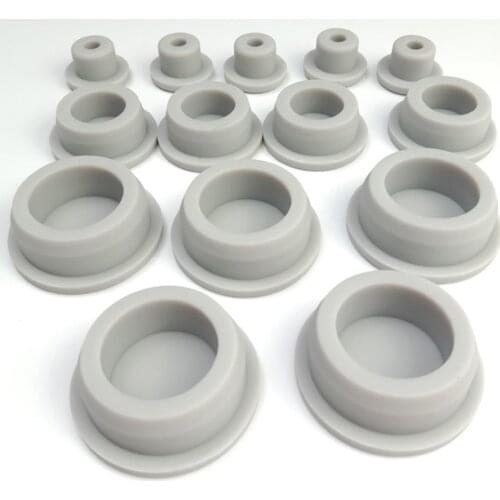 5pcs Gray Silicone Rubber Hose Blanking End Cap Inserts Seal Plug Bung Hole Stopper