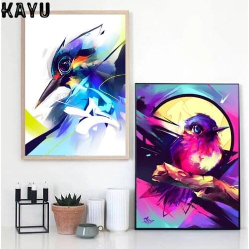 Abstract painting colorful animals eagle and bird oil painting gift painting office living room corridor home decoration mural