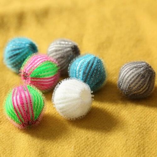 Behogar Dryer Washing Balls Reusable Anti-winding Laundry Hair Lint Remover Balls for Home Washing Machine Supplies Random Color