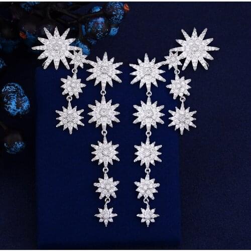 Bohemia Exclusive Fashion Pendant Earring Full Austrian Crystal Nigerian African Indian Women Bridal Wedding Jewelry korean