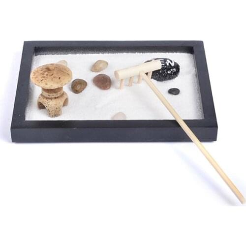 Zen Wooden Hand-polished Handicraft Home Decorations Meditation Sand Table Ornaments Dry Landscape Weighs 0.3KG
