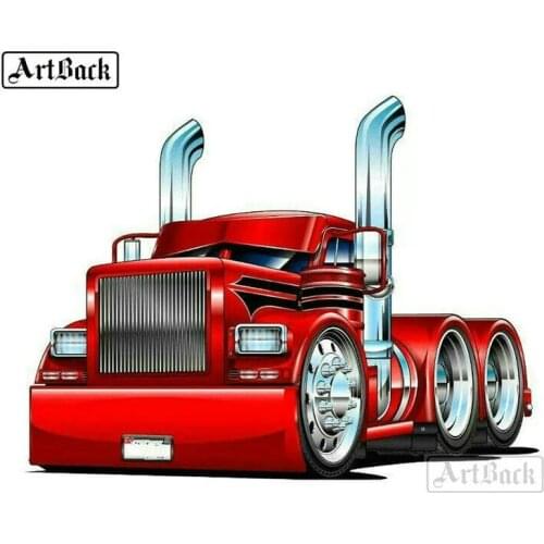 New fashion diy diamond painting red truck full square round drill 3d diamond mosaic crafts 3d home decoration painting