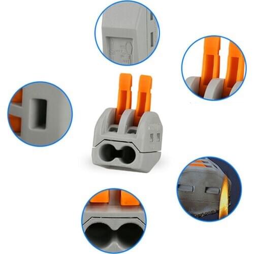 Spring Lever Nuts Terminal Blocks Reusable ElectricCable Connectors w/Case Y7