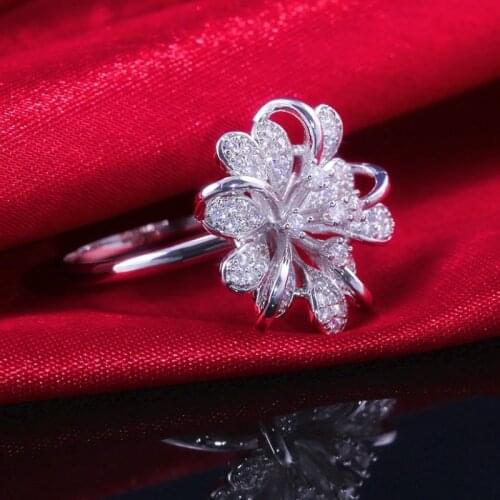 CAOSHI Gorgeous Simple Flower Shape Ring for Women Teen Girl Temperament Sweet Lovely Gift Cocktail Party Jewelry Wholesale Bulk
