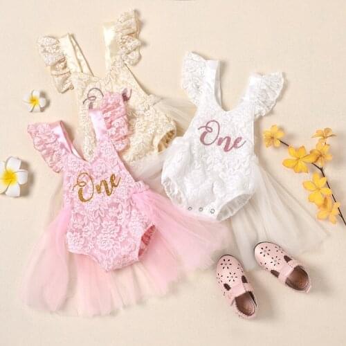 0-24M Cute Newborn Baby Girl Sleeveless Backless Lace Tutu Skirted Romper Jumpsuit One Pieces Summer Clothes
