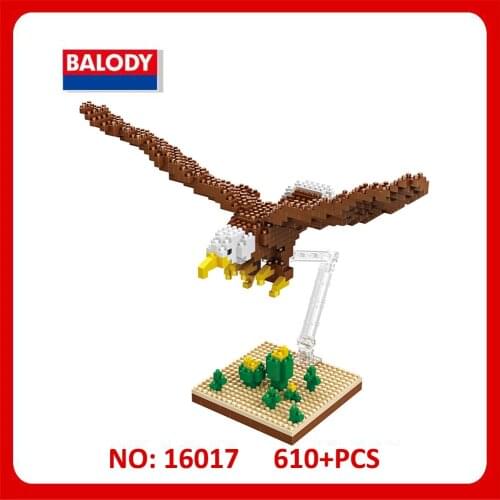 Balody 16017 Hawk All-joined Blocks Show Eagle Small Particle Building Blocks Falcon Building Micro Mini 3D Blocks 610pcs Toys