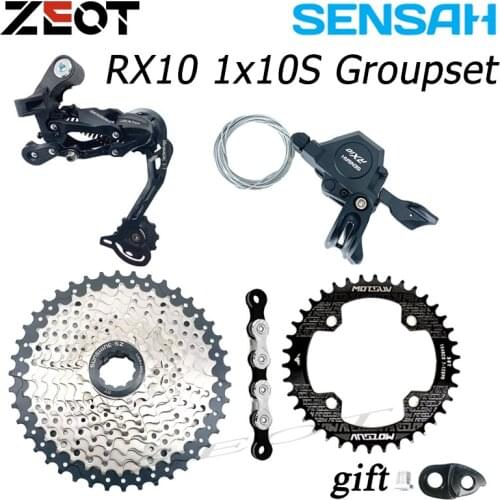 SENSAH RX10 1X10 Speed Groupset 10S lever Derailleur + SUNSHINE Cassette 36T 40T 42T + KMC X10 Chain + 104BCD Chainring 32-38T