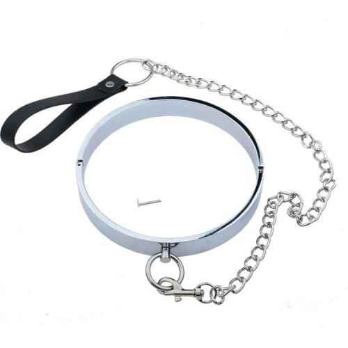Metal Slave Collar Ring Sex Games For Adults Bondage Restraints Fetish BDSM Collar with Leash Erotic Toys Sex Shop Products