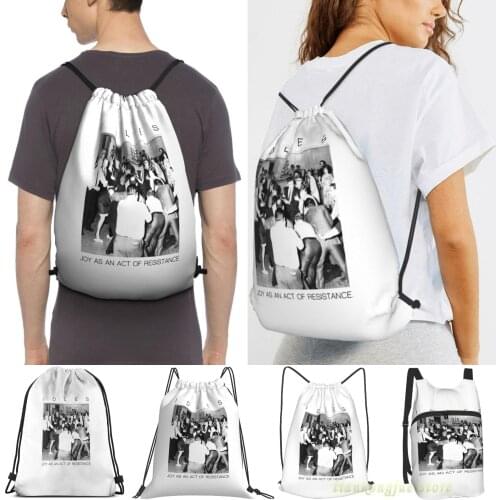 Men Outdoor Travel Drawstring Backpack Bags Idles - Joy As An Act Of Resistance Women Sports Travel Bag Fitness Swimming Bag