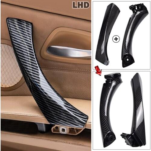 LHD RHD Car Interior Transfer Printing Carbon Fiber Pull Handle Cover Trim For BMW 3 series E90 E91 316 318 320 325 328i