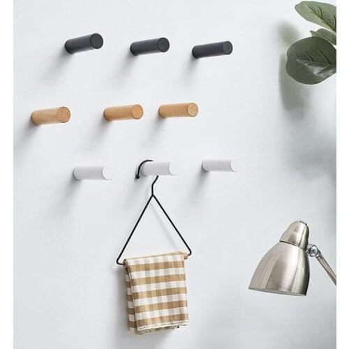 Natural Wood Wall Hanger Wall Robe Hook Holder Hat Scarf Handbag Storage Hanger Bathroom Rack Hooks For Hanging