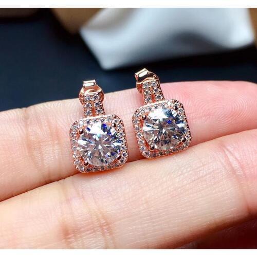 Moissanite New Earrings 925 pure silver high quality gemstone. Diamond lady Earrings