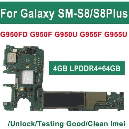 BINYEAE Original 64GB Motherboard For Samsung Galaxy S8 G950F G950FD G950U Main Motherboard Unlocked IMEI knox 0*0