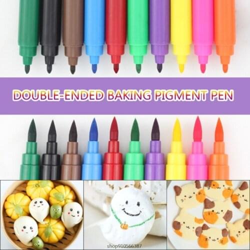 Food Grade Frosting Decorating Pen Lunch Packaging Cake Box Food Coloring Marker Dual-Tipped Pens Childrens DIY Gift Wholesales