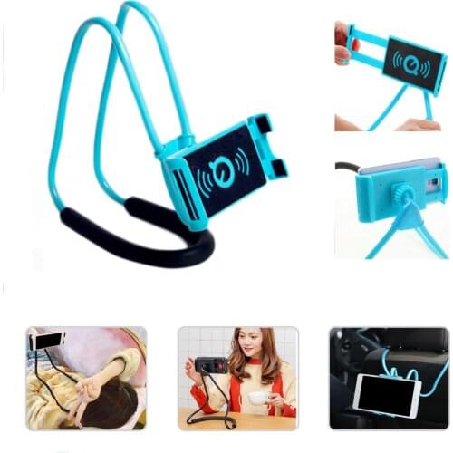 Besegad Portable Flexible Lazy Hang Neck Cellphone Phone Pad Tablet Holder Stand Bracket for iPhone Samsung Note Galaxy Huawei