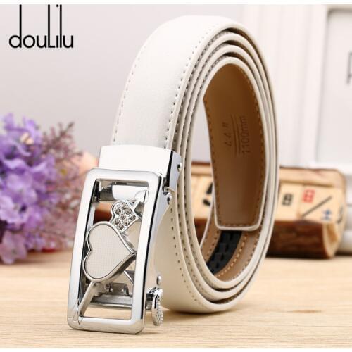 Womens Jeans Belt Genuine Leather Female Automatic Buckle Dress Strap Luxury Brand High Quality Fashion 2020 Belts For Women