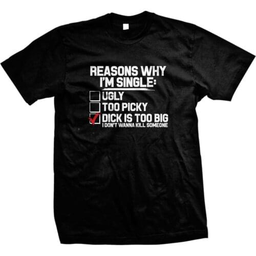 Reasons Why Im Single Ugly Too Picky Dick Is Too Big Sex Mens T-shirt
