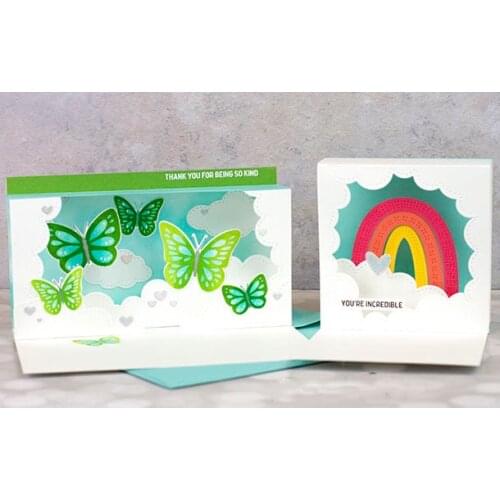 Butterfly rainbow Transparent Clear Stamps and dies for DIY Scrapbooking/Card Making/Kids Christmas Fun Decoration Supplies