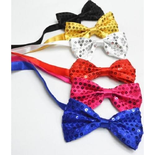 Paillette Bow Tie Magic Show Neckwear Stage Adult Children Butterfly Dance Performance Cravat Party Cosplay Accessory 10pcs/Lot