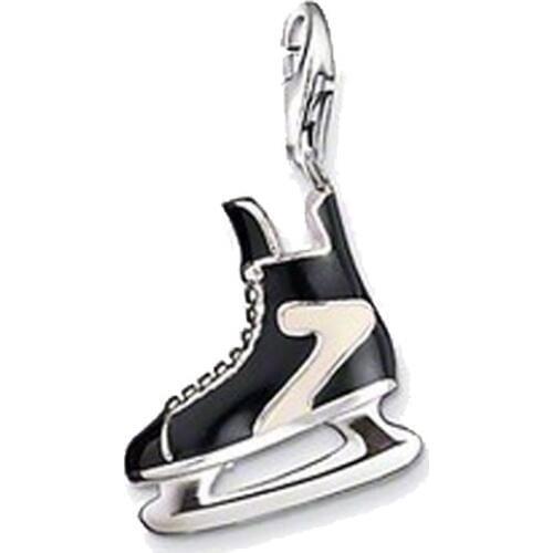 Silver Black Ice Skates Shoe Charms Pendants Fit Bracelet Necklace Bag, Fashion Skating Boots Charm Jewelry Gift For Women Men