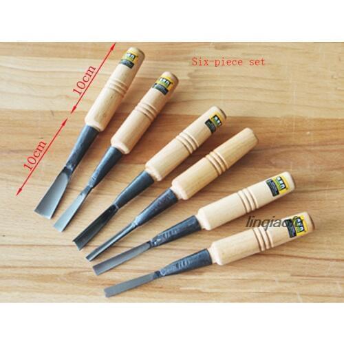Six-piece carved chisel steel carving knife