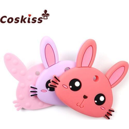 Silicone Cat Pendant Toys For Children Teething Nursing Material Lovely Rabbit Charms Making Necklace Food Grade Teethers