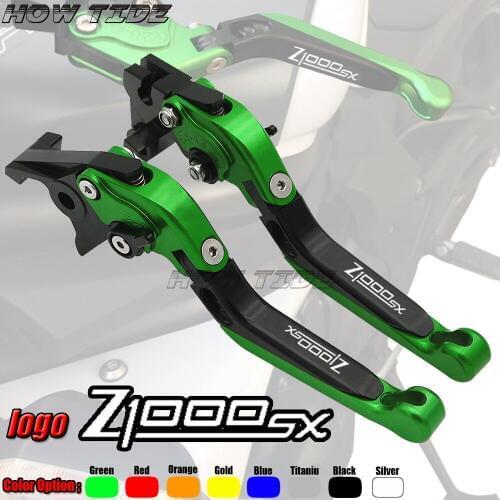 20 Colors With Logo CNC Folding&Extending Motorcycle Brake Clutch Lever For Kawasaki Z1000 SX Z1000SX Tourer 2017