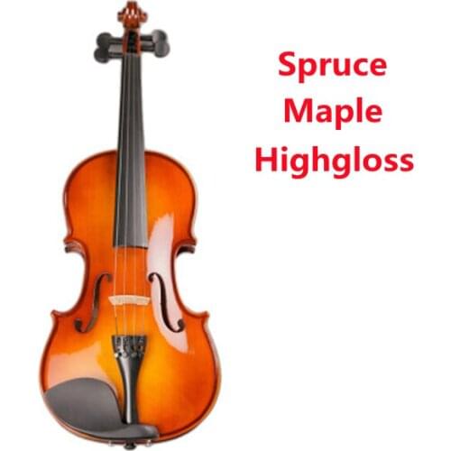 1/8 1/4 1/2 3/4 4/4 1/16Violin Violino Solid Spruce Maple Highgloss Bow Stringed Light Musical Instrument Adult Kids
