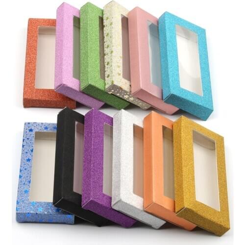 50pcs Wholesale eyelash Packing box blank eyelashes package Multicolor paper box Eyelashes customized flash packing box make ups
