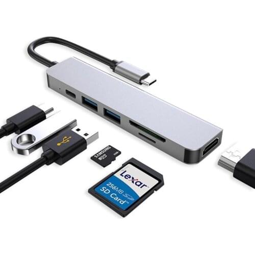 USB C HUB Type C 3.0 Multi Splitter 4K HDMI-Compatible Adapter USB Hub TF SD Card PD Splitter for Macbook Pro/Air Pro /Lenovo PC