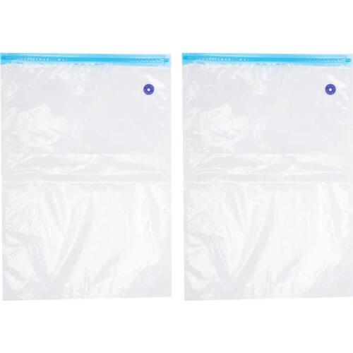 2Pcs 50X35cm Vacuum Zipper Bags Vacuum Food Sealer Storage Bags With 3cm Sealing Mouth Vacuum Pump