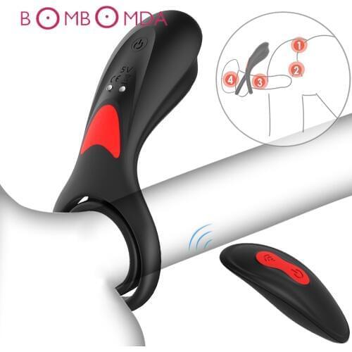 Vibrating Penis Ring Delay Ejaculation Cock Ring Clitoris G spot Stimulator Anal Dildo Vibrator Sex Toys for Woman Men Adult Toy